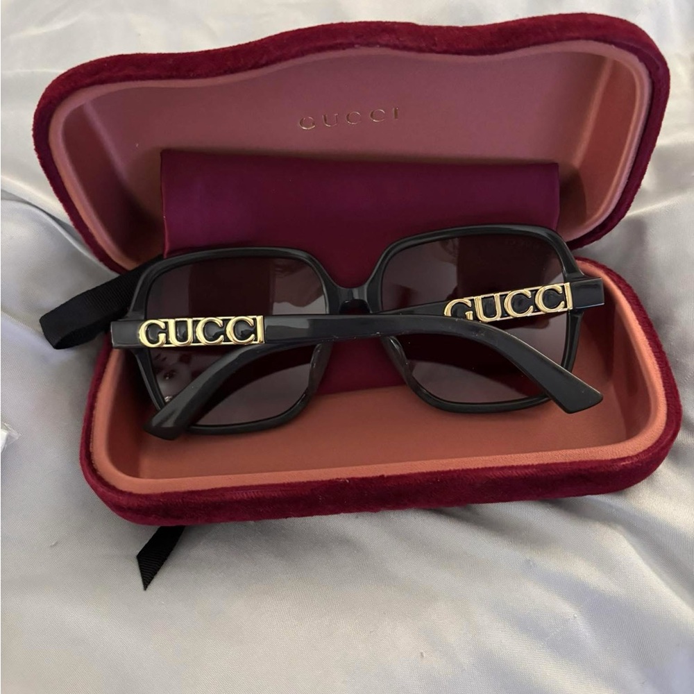 ORIGINAL GUCCI SQUARE-FRAME ACETATE SUNGLASSES UNISEX